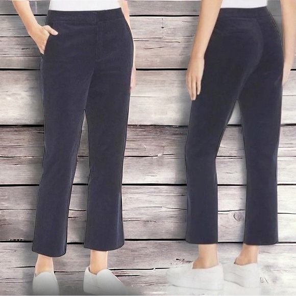Joie dark navy stretch corduroy wide leg slacks pants trousers 8 - Picture 1 of 10